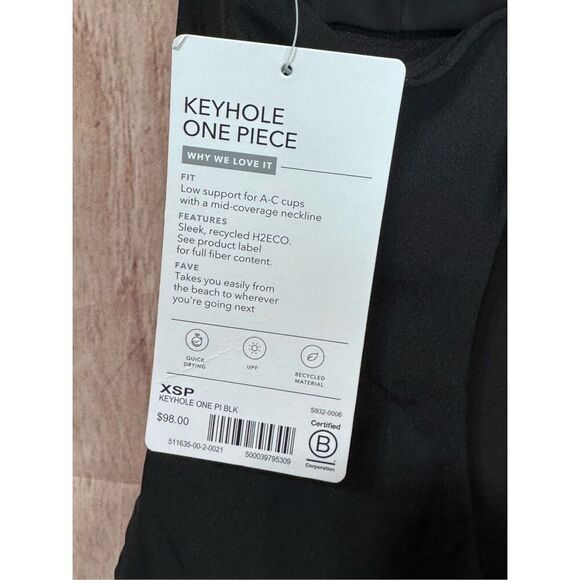 ATHLETA Keyhole One Piece Swimsuit XSP Black NWT #511635 - Picture 8 of 8